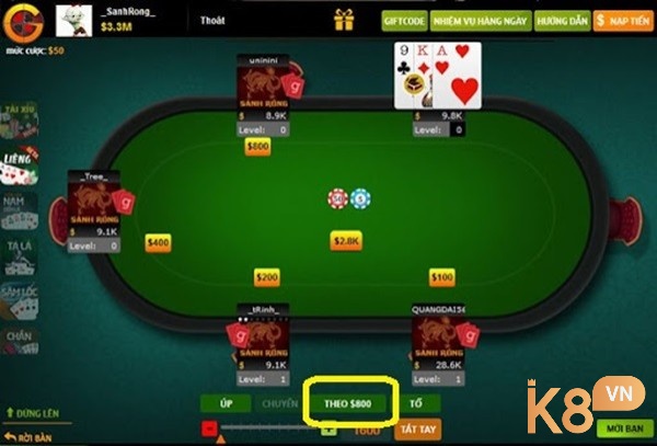 Theo bài khi chơi liêng online là đặt cược bằng người trước đó