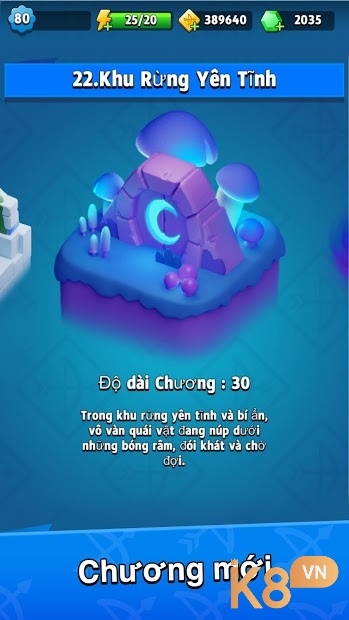 Mỗi chương sẽ có độ khó tăng dần giúp bạn có thể tăng thêm kinh nghiệm cho mình