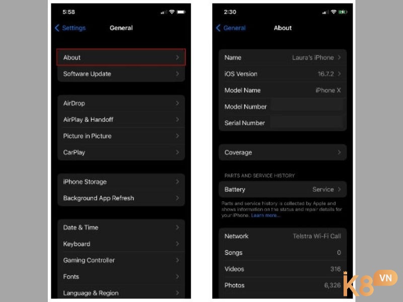 Mở phần cài đặt trên iPhone