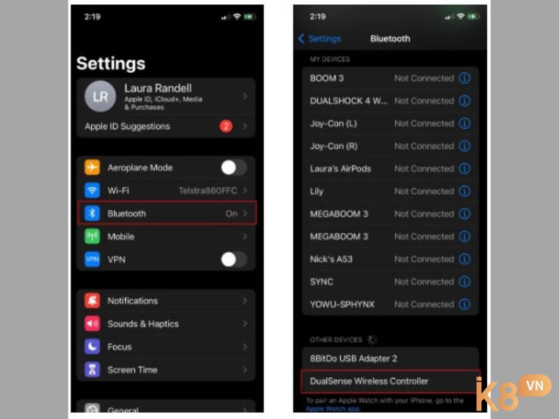 Bật Bluetooth lên