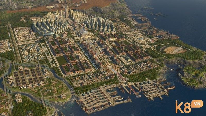 Game xây dựng PC với quản lý chuỗi cung ứng, nhà máy và hòn đảo thời Cách mạng Công nghiệp.