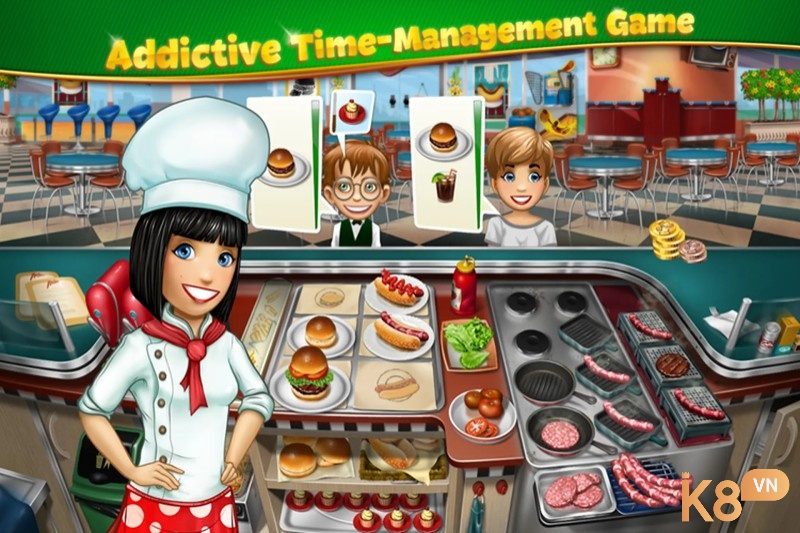 Cooking Fever giúp người chơi vừa nấu ăn vừa rèn luyện khả năng quản lý thời gian